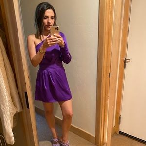NBD purple one shoulder mini dress